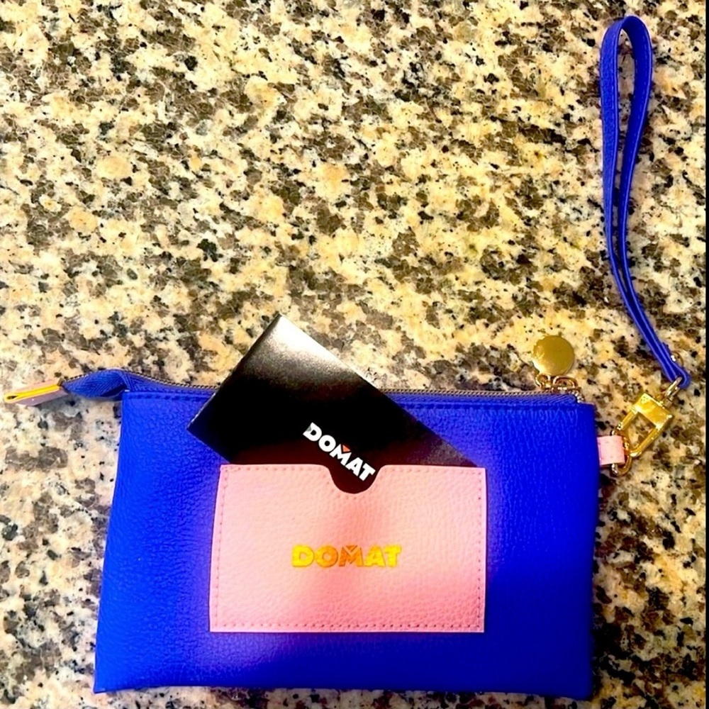 NEW Vibrant Blue and Pink Clutch Elegant Wristlet Design